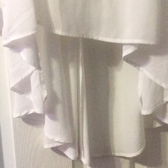 ❌DONATED❌Ivory White High Low Lined V-neck Dress - Picture 6 of 9